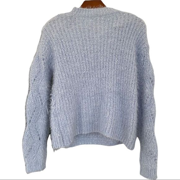 NWT FRESHMAN BLUE FLUFFY PULLOVER JUMPER HIGH MECK SWEATER SIZE MEDIUM - Picture 3 of 6